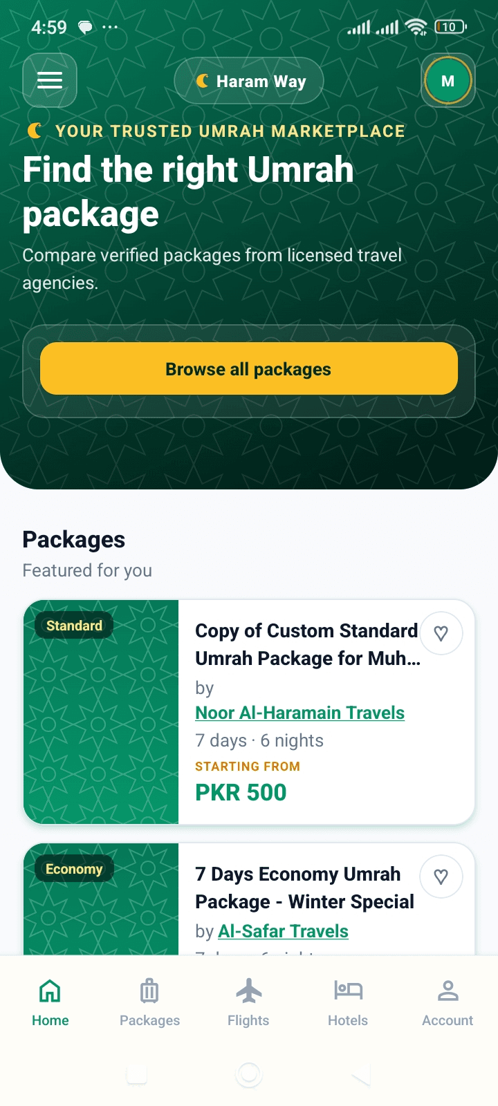 Haram Way app screenshot